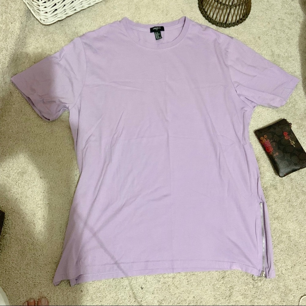 Purple Zipped Side Tee Top